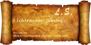 Lichtnecker Sándor névjegykártya