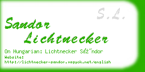 sandor lichtnecker business card